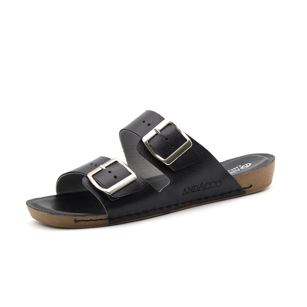 Sandália Flatform Goa em Couro Alfa Preto - 14260AP