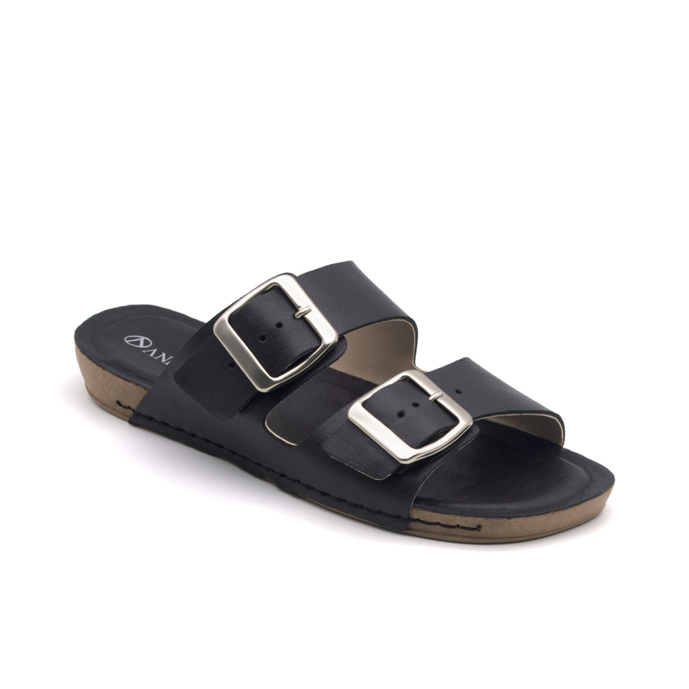 Sandália Flatform Goa em Couro Alfa Preto - 14260AP