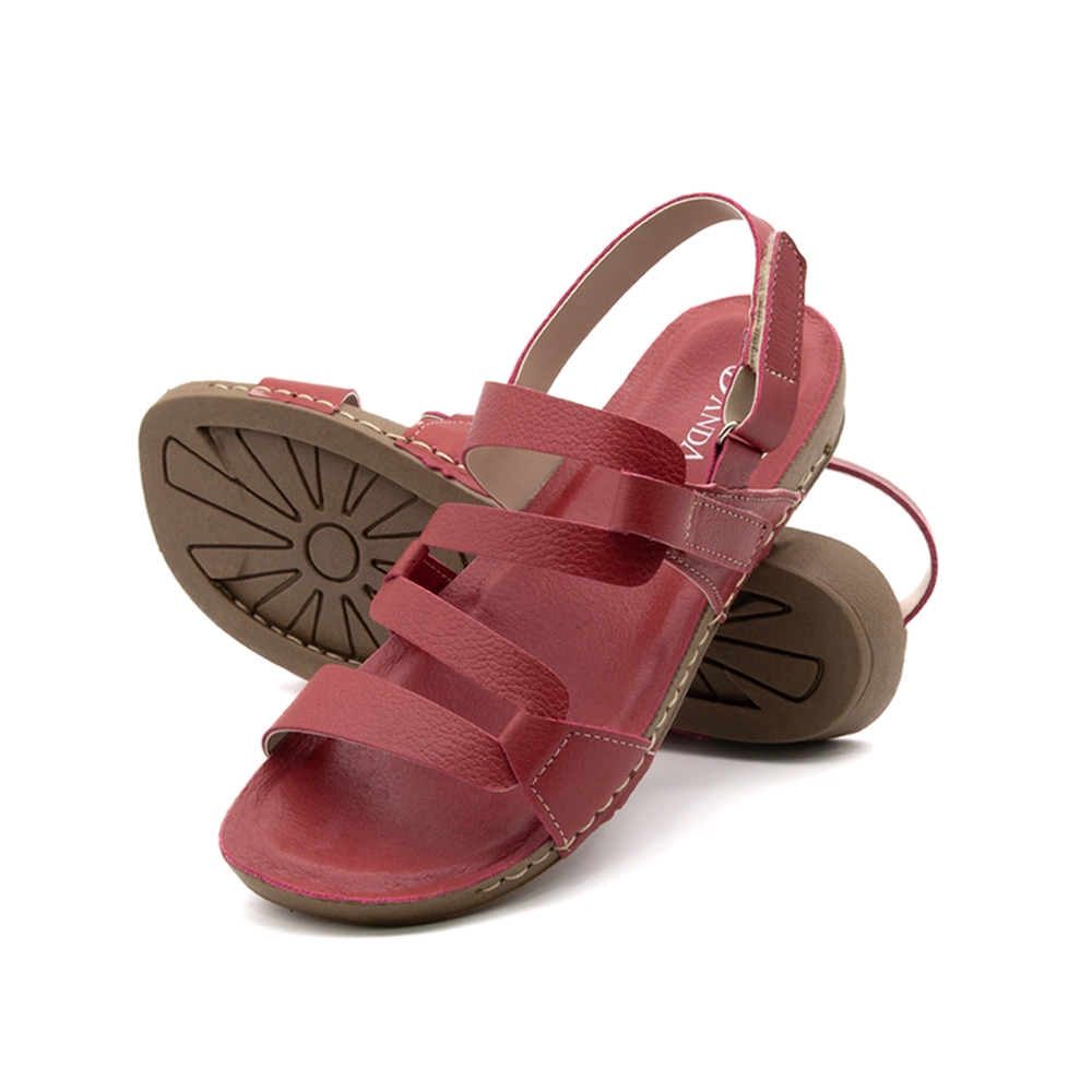 Sandália Flatform Goa em Couro Alfa Rubi - 14269AR