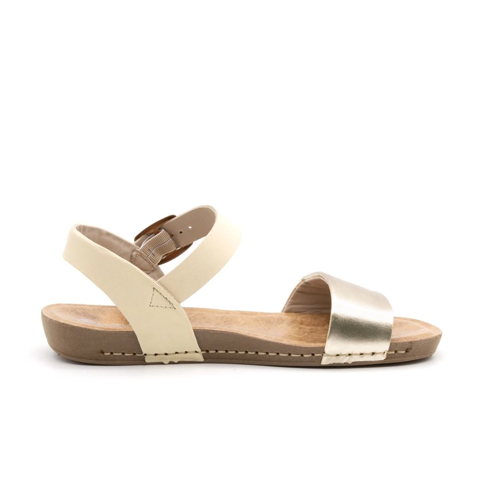 Sandália Flatform Goa em Couro Bison Marfim - 14277BM Sandália Flatform Goa em Couro Bison Marfim - 14277BM