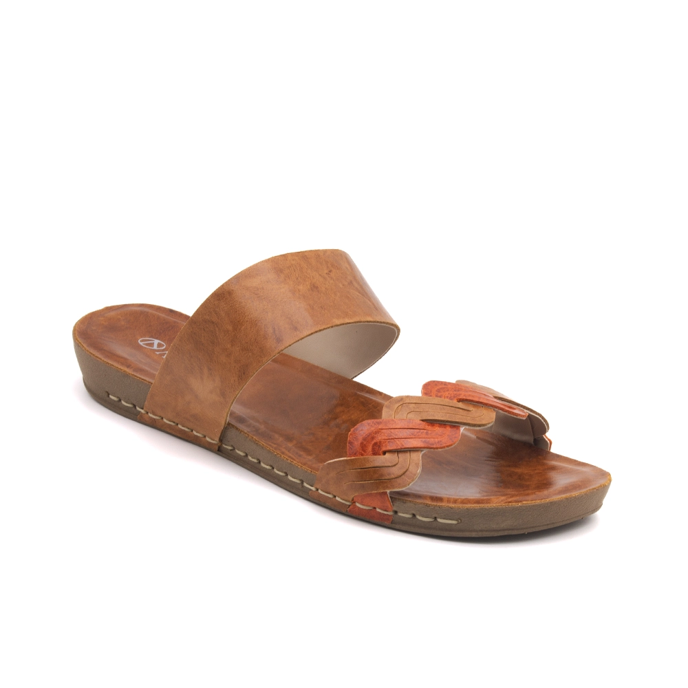 Sandália Flatform Goa em Couro Crush Caramelo - 14292CC