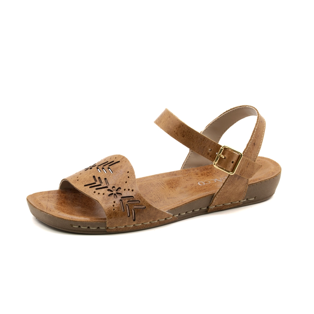 Sandália Flatform Goa em Couro Crush Caramelo - 14296CC Sandália Flatform Goa em Couro Crush Caramelo - 14296CC