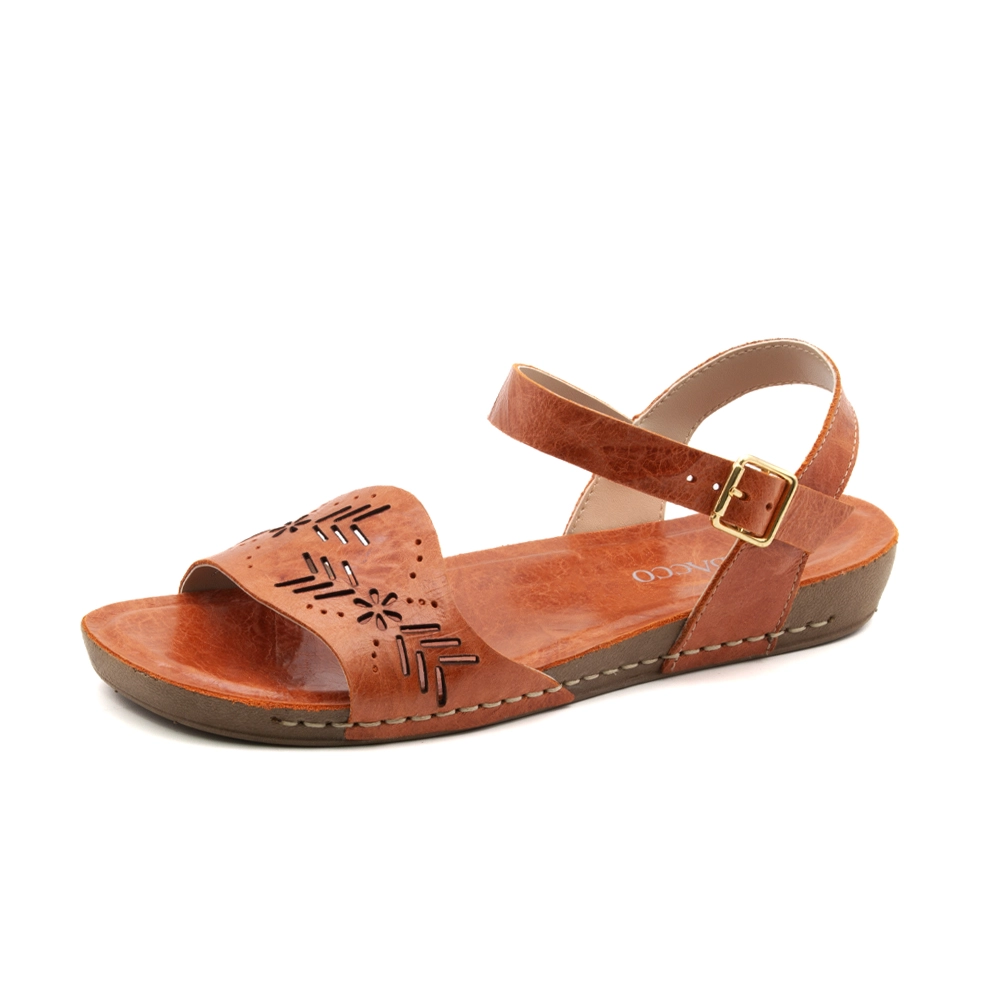 Sandália Flatform Goa em Couro Crush Laranja - 14296CL Sandália Flatform Goa em Couro Crush Laranja - 14296CL