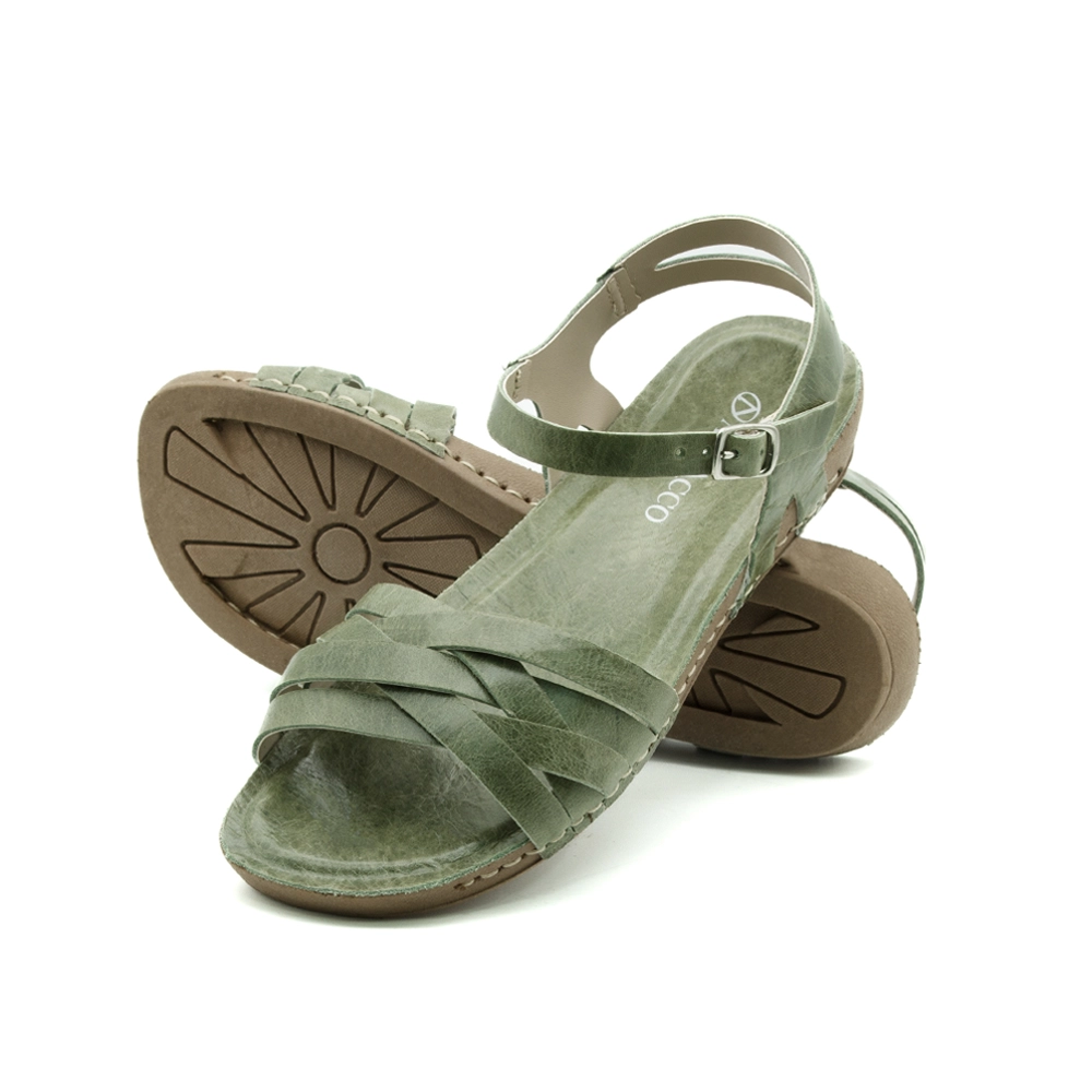 Sandália Flatform Goa em Couro Crush Mist - 14297CM Sandália Flatform Goa em Couro Crush Mist - 14297CM