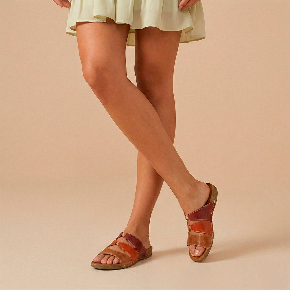 Sandália Flatform Goa em Couro Crush Rosso - 14211CRO