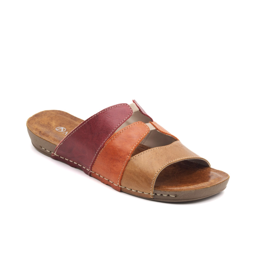 Sandália Flatform Goa em Couro Crush Rosso - 14211CRO