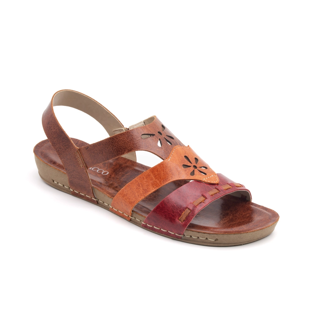 Sandália Flatform Goa em Couro Crush Rust - 14290CR