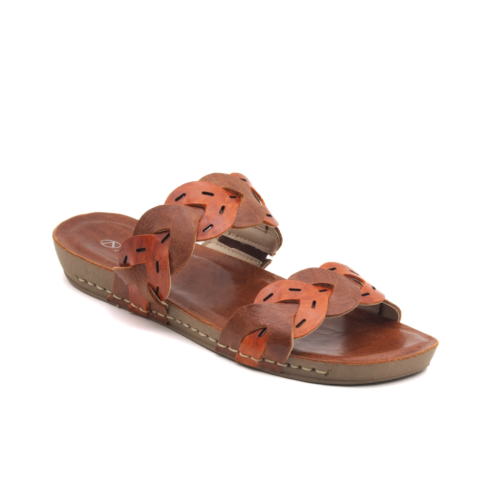 Sandália Flatform Goa em Couro Crush Rust - 14303CR