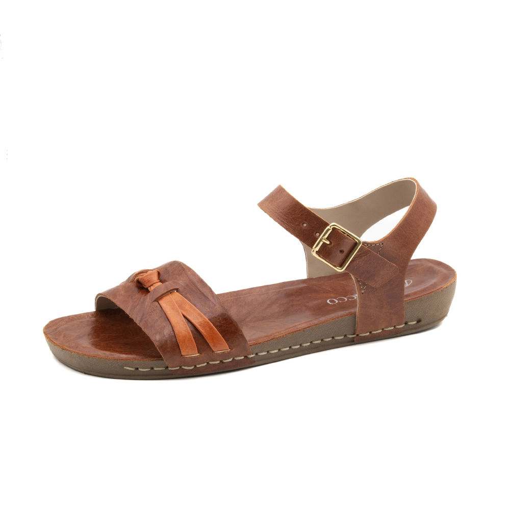 Sandália Flatform Goa em Couro Crush Rust - 14304CR