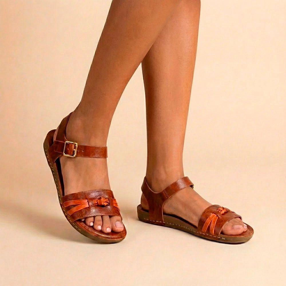 Sandália Flatform Goa em Couro Crush Rust - 14304CR