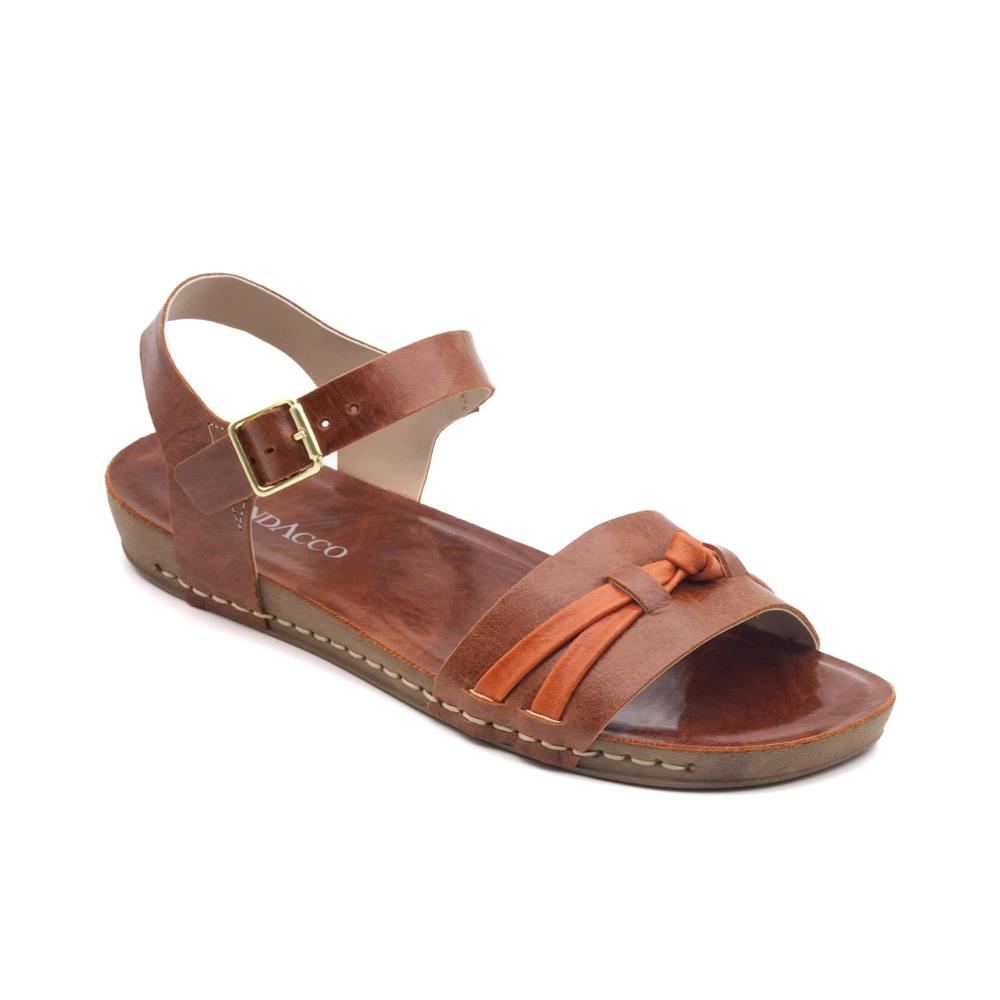 Sandália Flatform Goa em Couro Crush Rust - 14304CR
