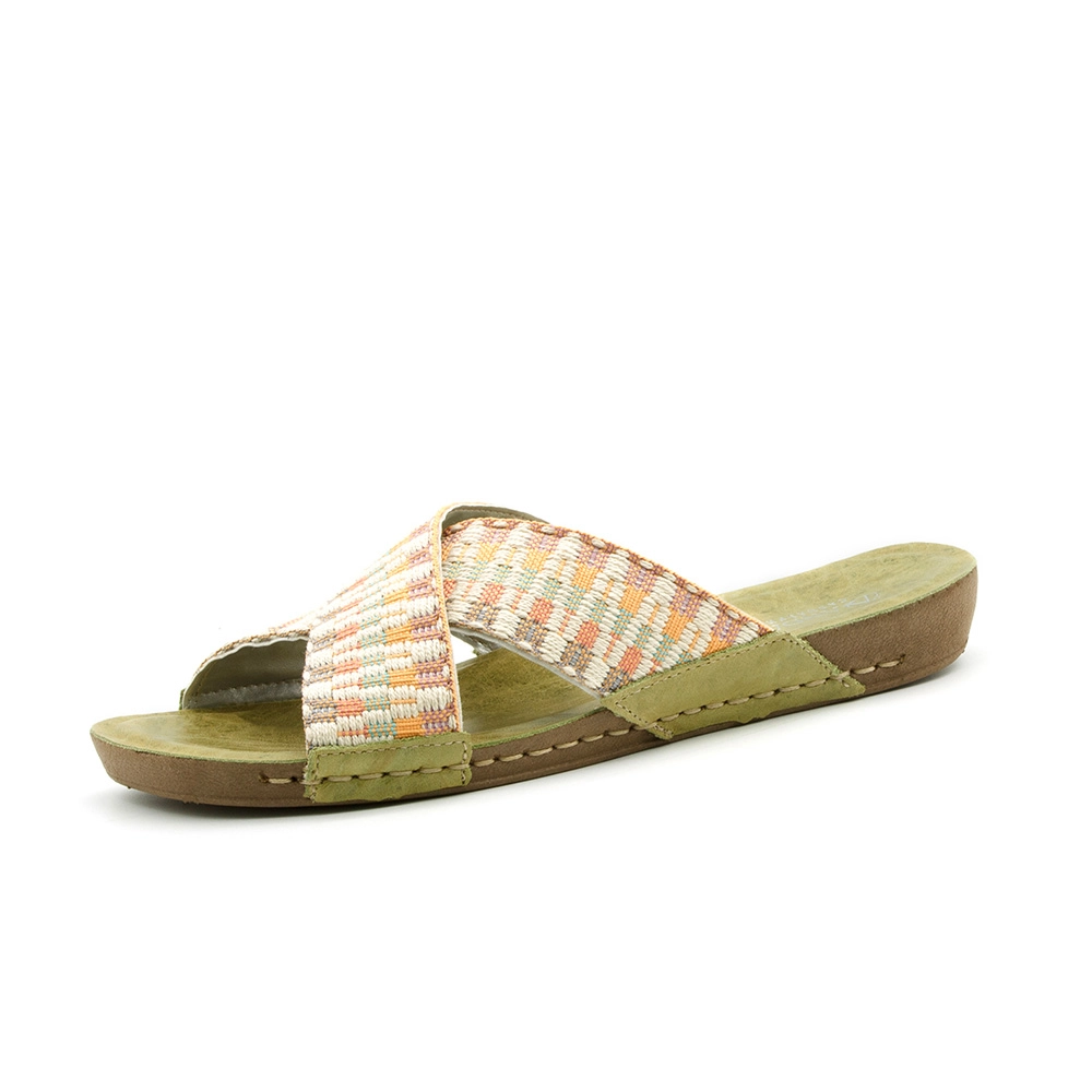 Sandália Flatform Goa em Couro Crush Verde - 14261CV