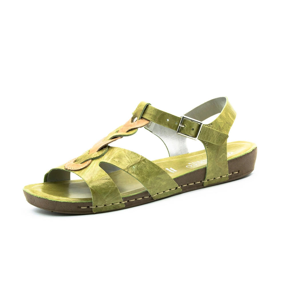 Sandália Flatform Goa em Couro Crush Verde - 14270CV