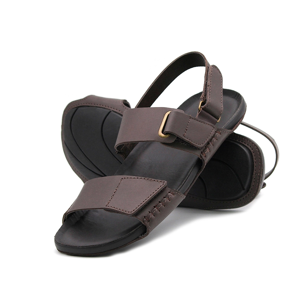 Sandália Masculina Asteca em Couro Bison Café - 8842BT