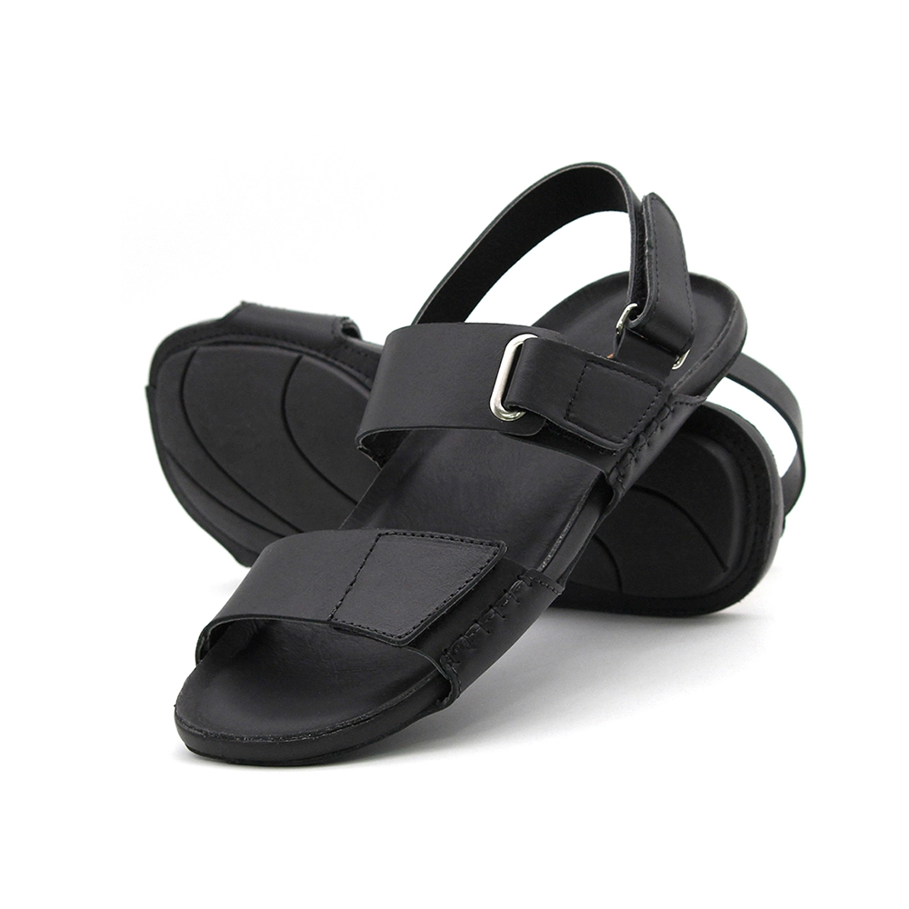 Sandália Masculina Asteca em Couro Bison Preto - 8842BP