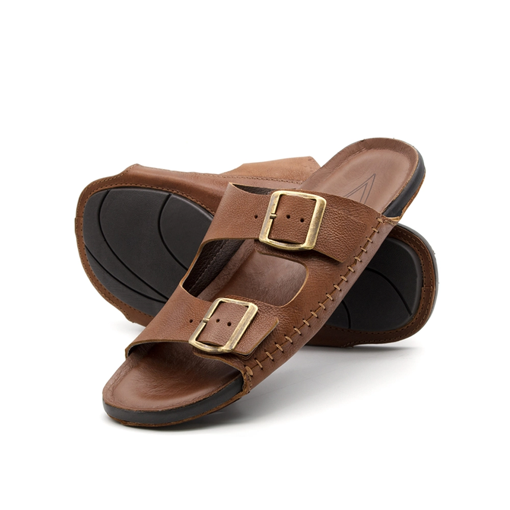 Sandália Masculina Asteca em Couro Senna Camel - 8840SCA