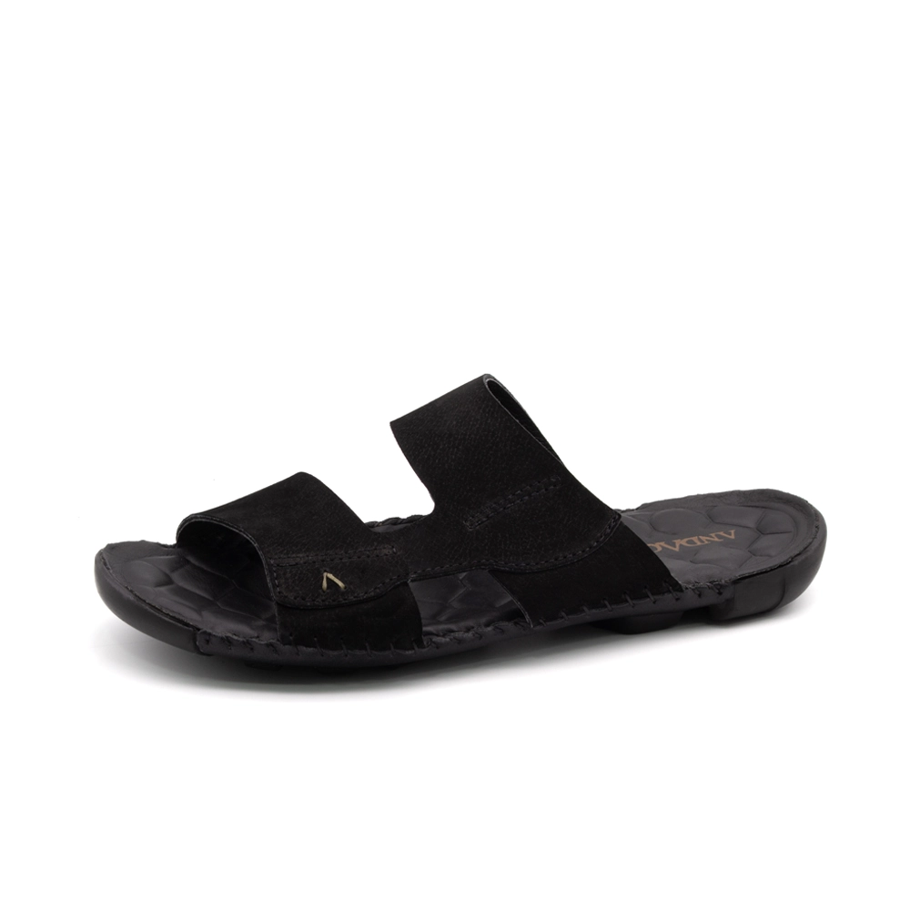 Sandália Masculina Mali em Couro Vertigo Preta - 7322VP