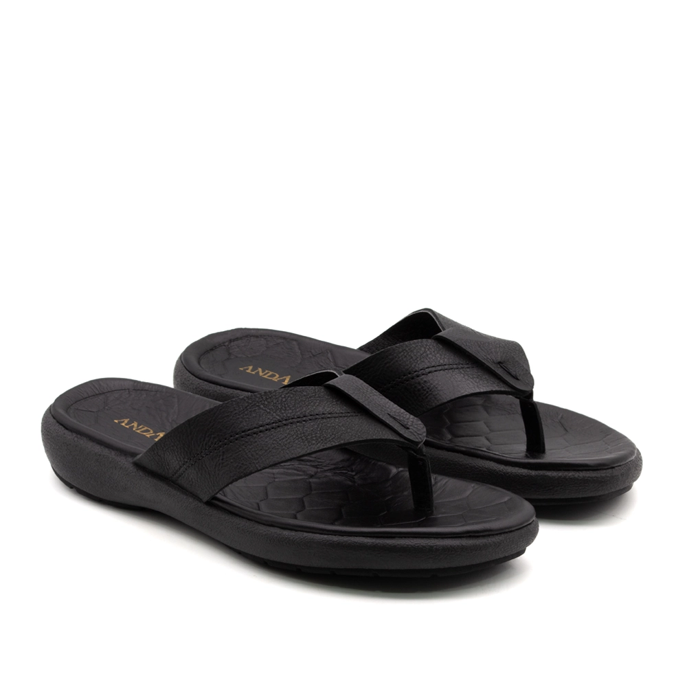 Sandália Masculina Massai em Couro Senna Preto - 5300SP