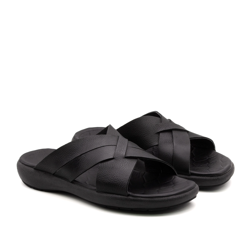 Sandália Masculina Massai em Couro Senna Preto - 5301SP