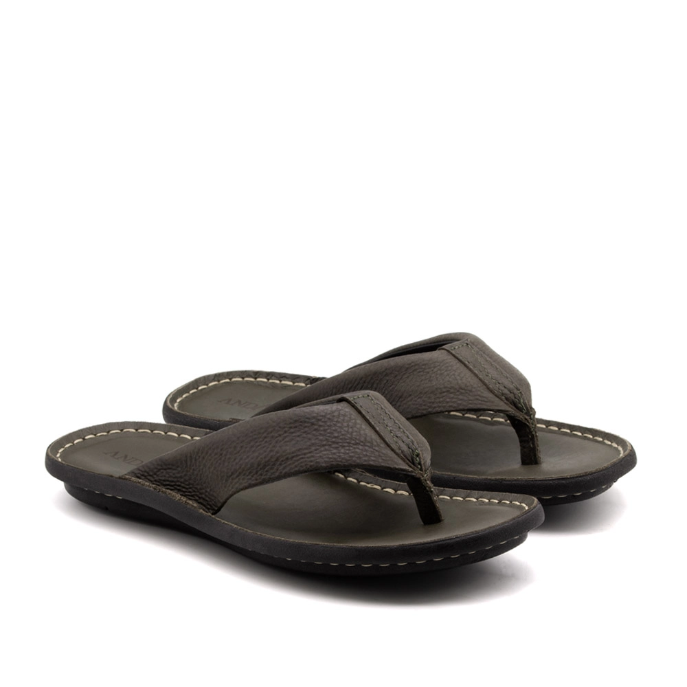 Sandália Masculina Soul em Couro Senna Army - 8857SA