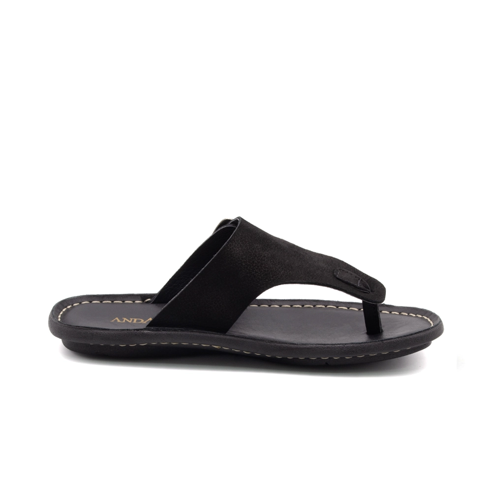 Sandália Masculina Soul em Couro Vertigo Preta - 8863VP