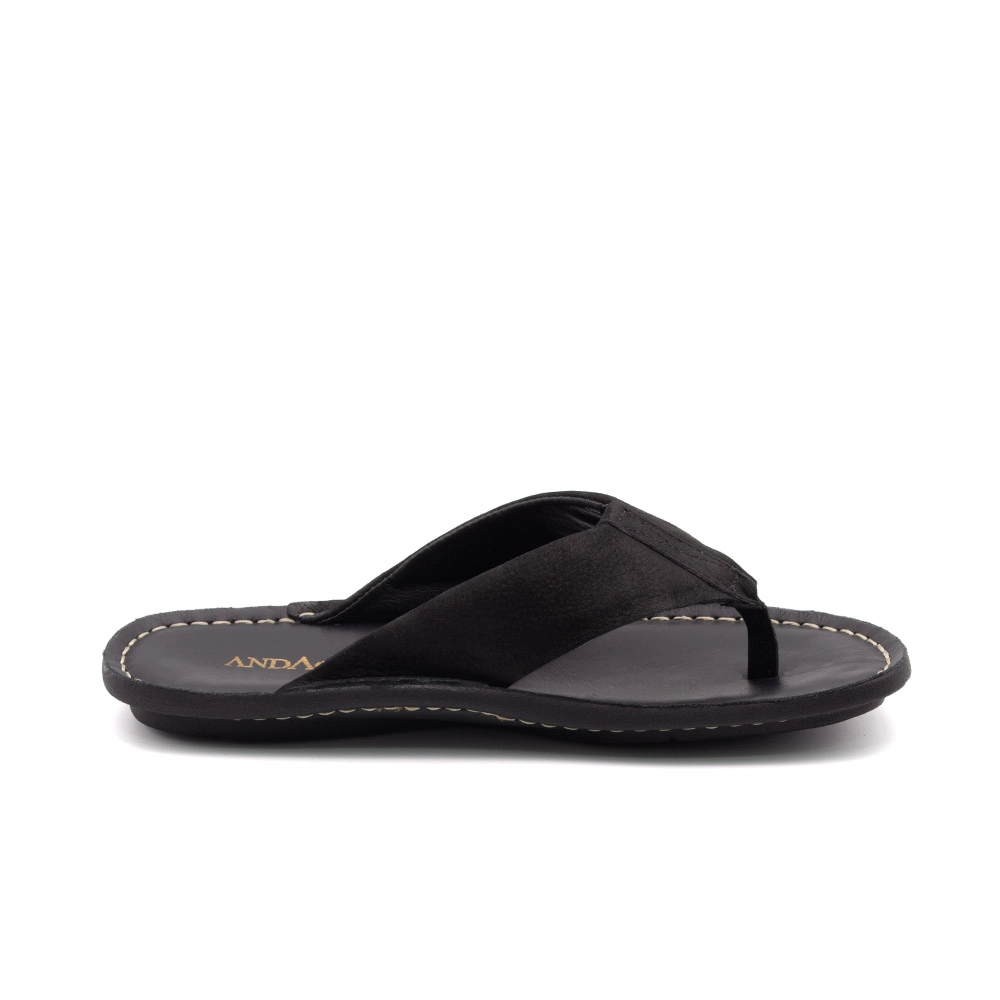 Sandália Masculina Soul em Couro Vertigo Preto - 8857VP