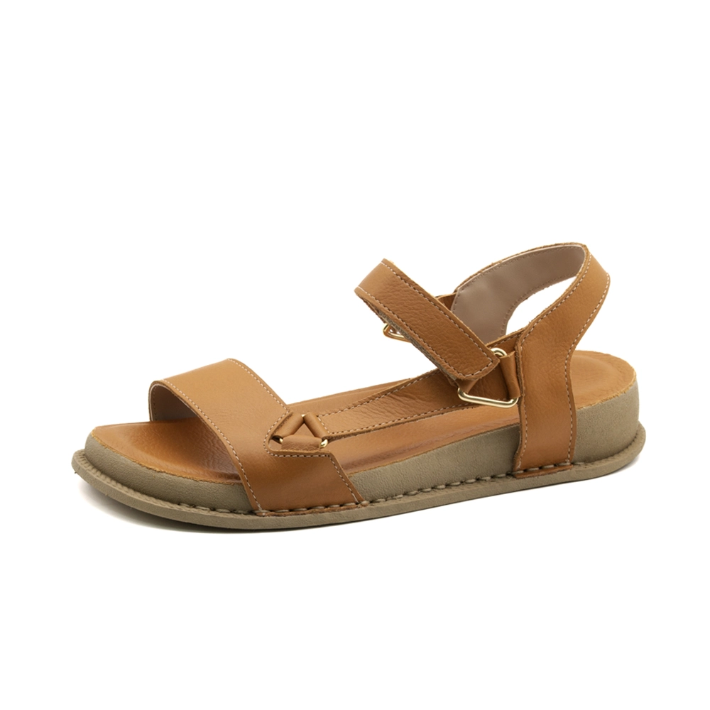 Sandália Papete Rivva em Couro Alfa Camel - 17139AC Sandália Papete Rivva em Couro Alfa Camel - 17139AC