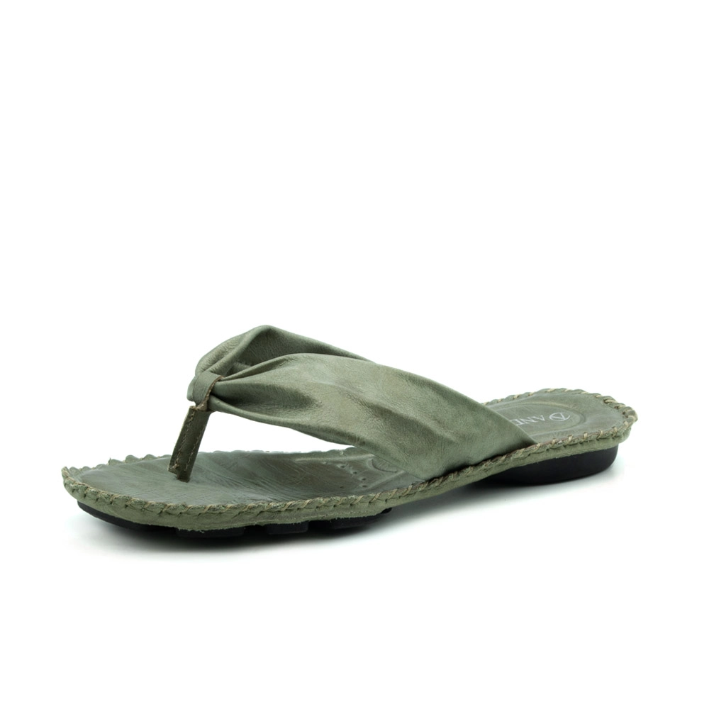 Sandália Rasteira Jade em Couro Alure Lago - 12404AL