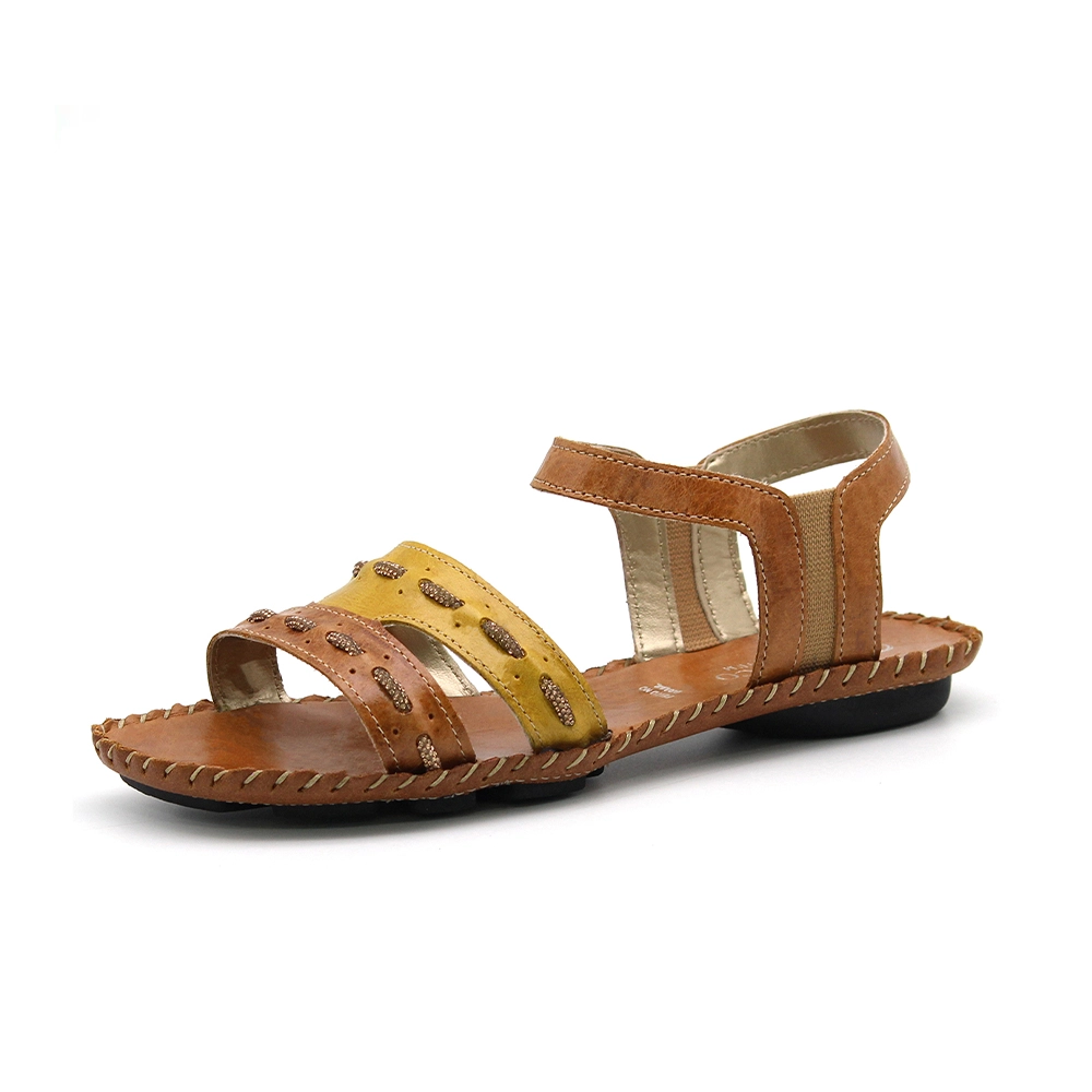 Sandália Rasteira Jade em Couro Crush Caramelo Melone - 12362CCA