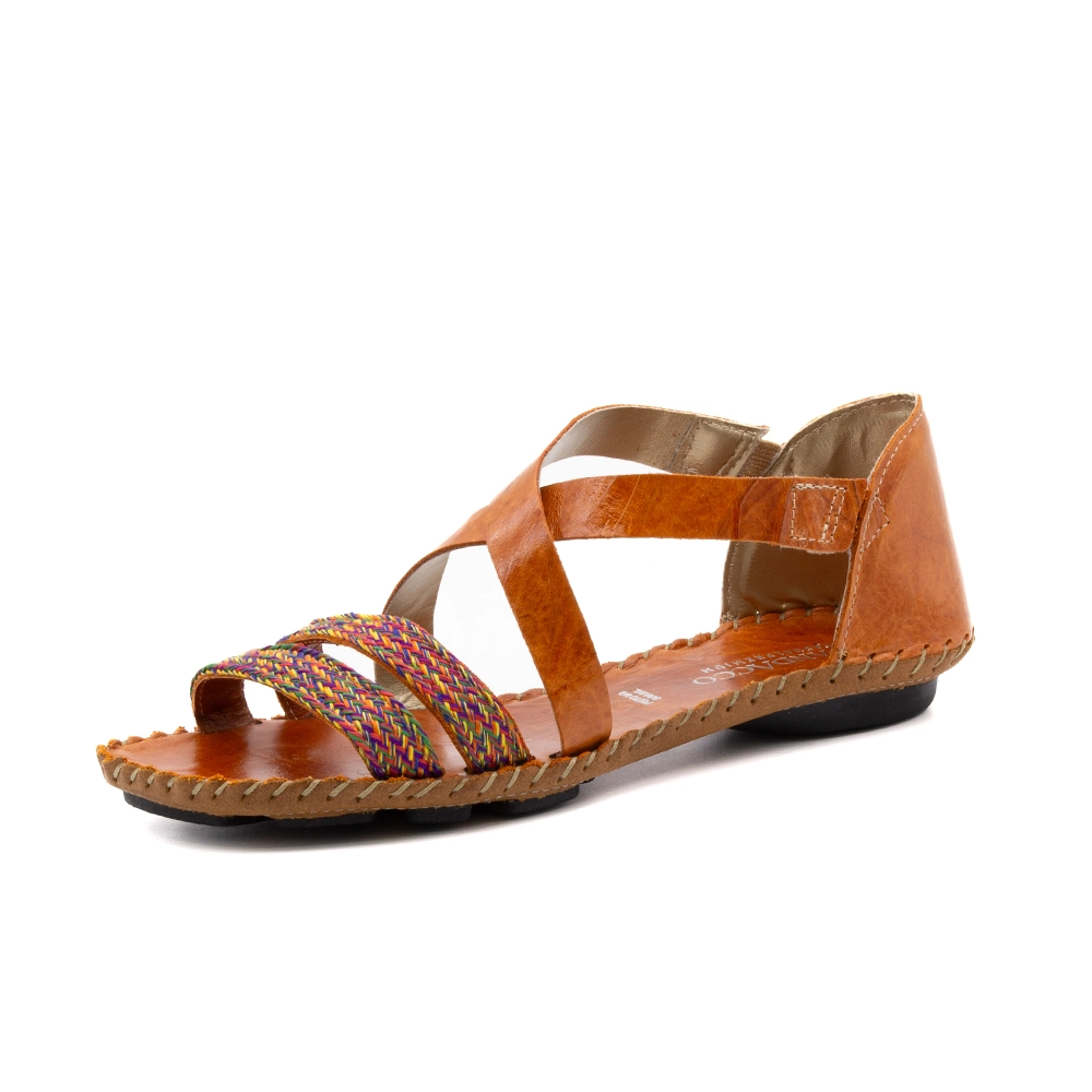 Sandália Rasteira Jade em Couro Crush Mango - 12346CM
