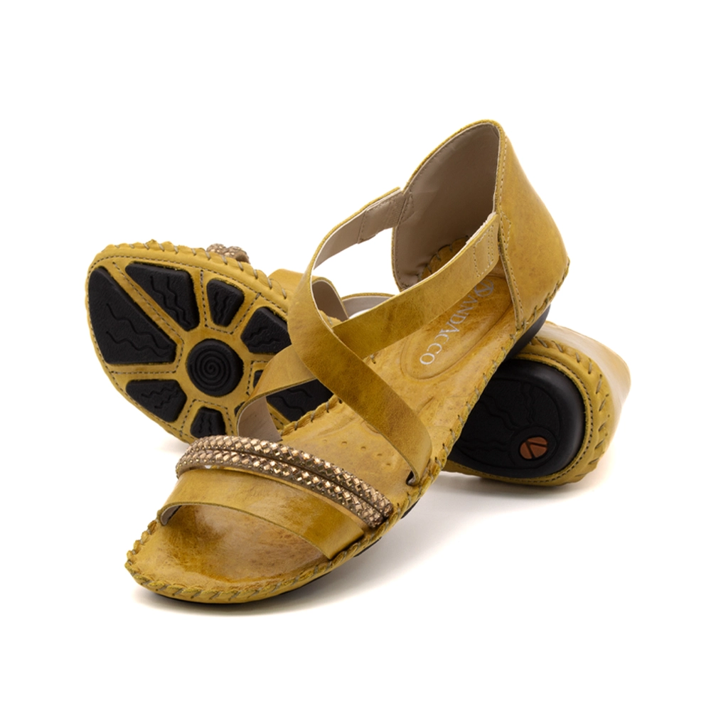 Sandália Rasteira Jade em Couro Crush Melone - 12413CM