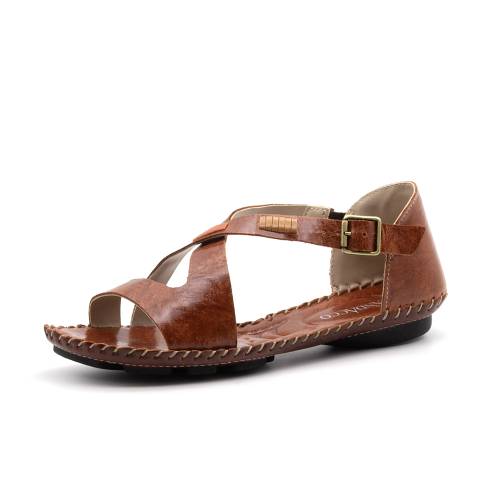 Sandália Rasteira Jade em Couro Crush Rust - 12393CR Sandália Rasteira Jade em Couro Crush Rust - 12393CR