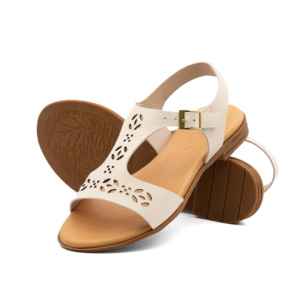 Sandália Rasteira Lisboa em Couro Alfa Lua - 18151AL