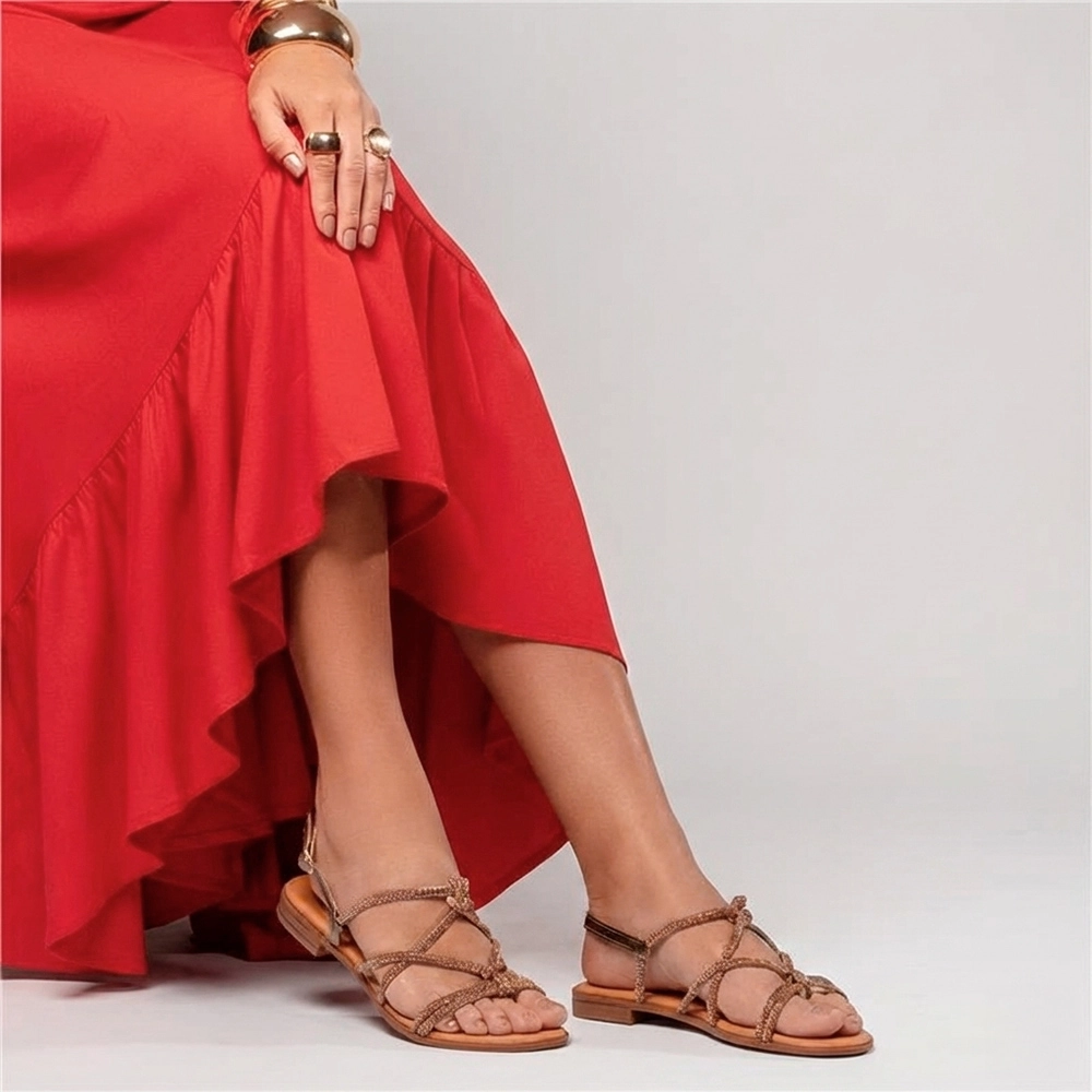 Sandália Rasteira Lisboa Tira Camurça - 18157TC