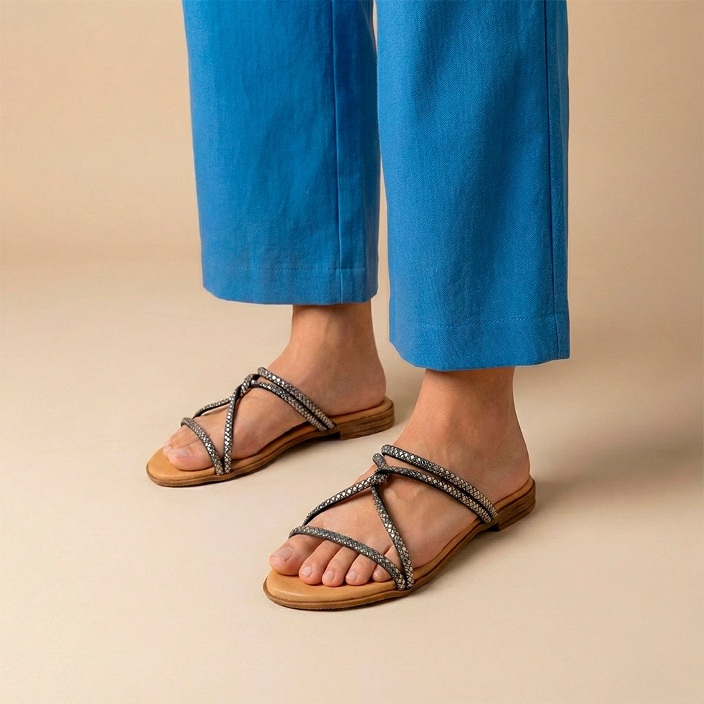 Sandália Rasteira Lisboa Tira Preta - 18154TP