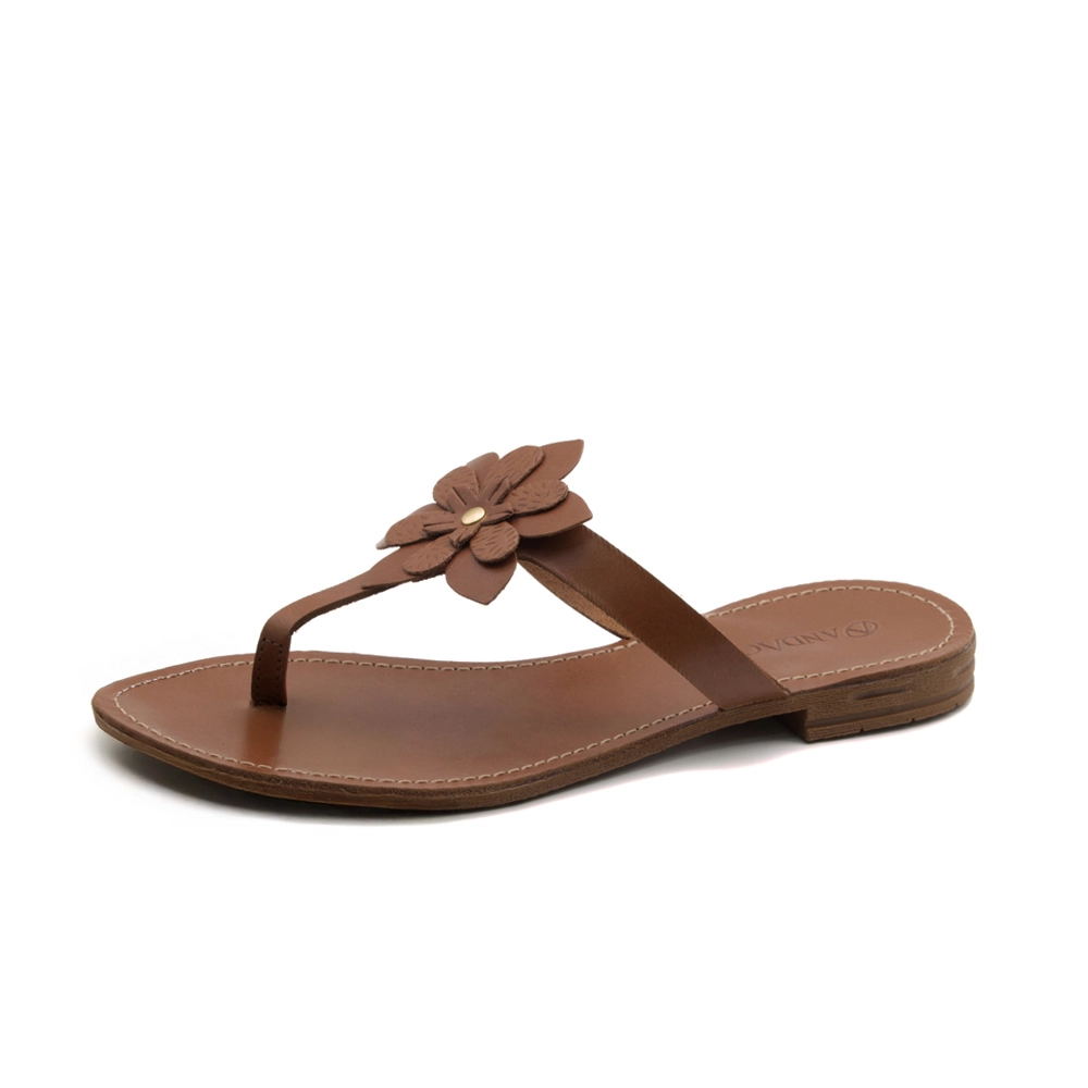 Sandália Rasteira Serena Camel - 18166SC