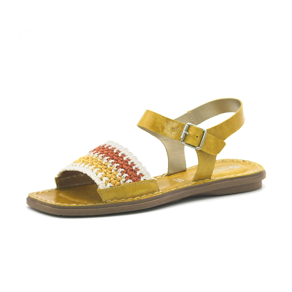 Sandália Rasteira Valira em Couro Crush Amarelo Melone - 15130CM