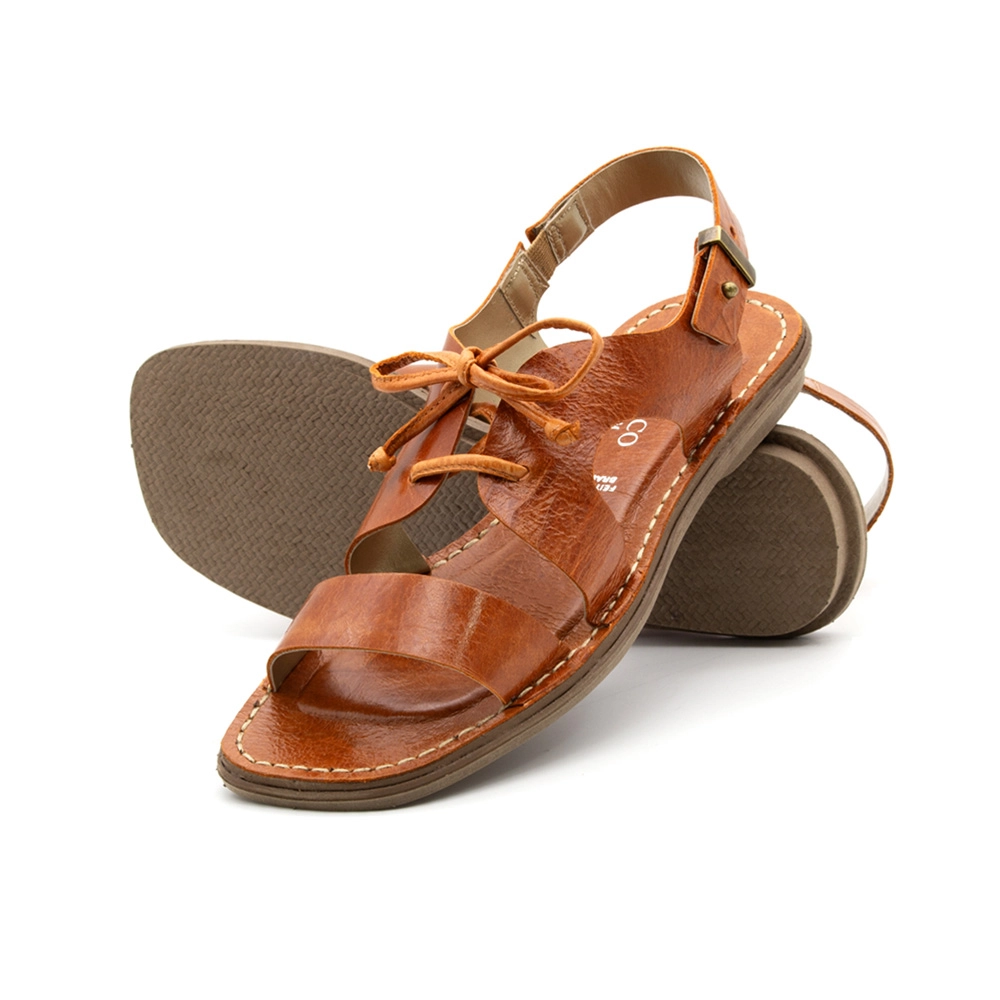 Sandália Rasteira Valira em Couro Crush Mango - 15147CM