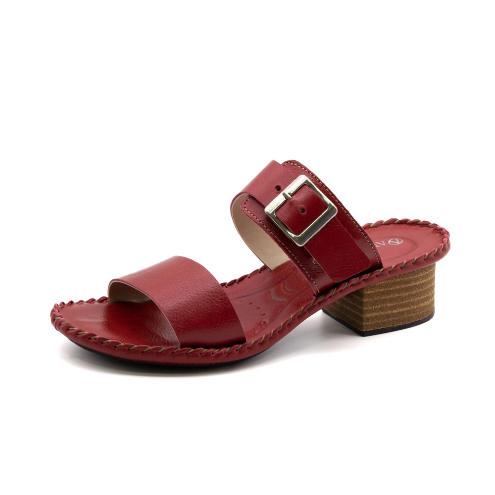 Sandália Salto Clarita em Couro Alfa Rubi - 16128AR Sandália Salto Clarita em Couro Alfa Rubi - 16128AR