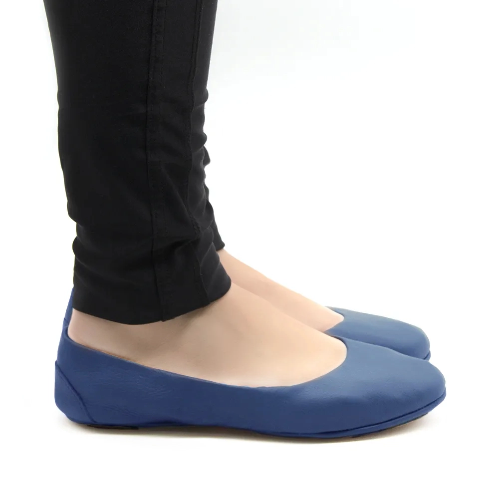 Sapatilha Feminina Cora em Couro Alfa Azul - 1350AA