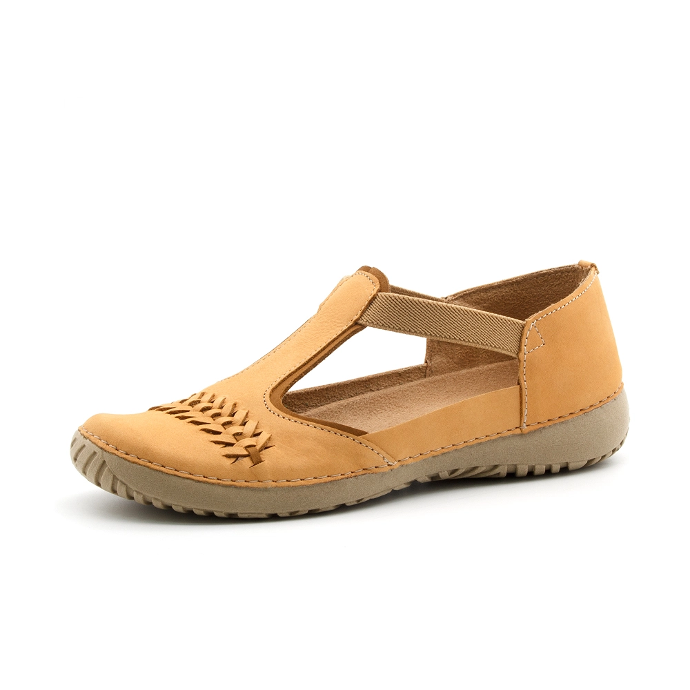 Sapatilha Feminina Lis em Couro Nobuck Caramelo Duna - 6729ND