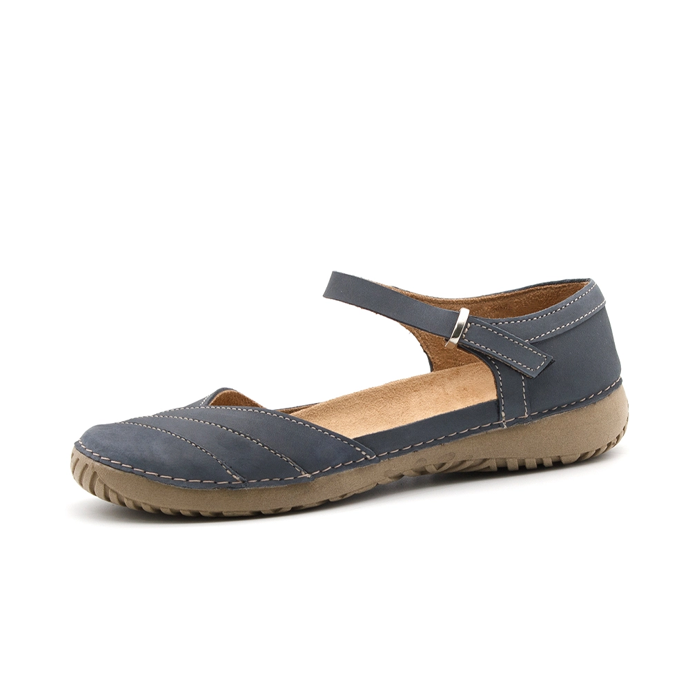 Sapatilha Feminina Lis em Couro Nobuck Cinza - 6731NC