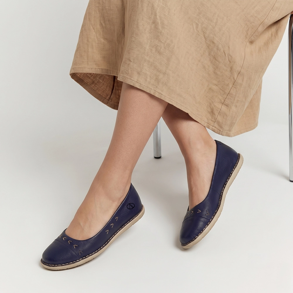 Sapatilha Feminina Siena em Couro Alfa Dark Blue - 6260AD Sapatilha Feminina Siena em Couro Alfa Dark Blue - 6260AD