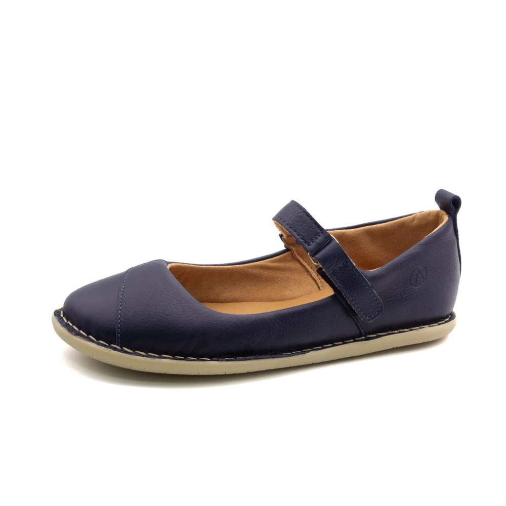 Sapatilha Feminina Siena em Couro Alfa Dark Blue - 6261AD