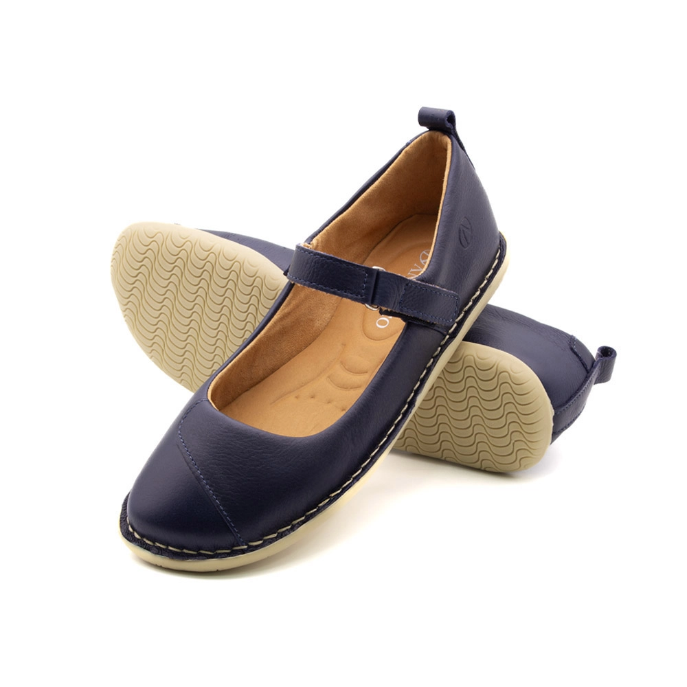 Sapatilha Feminina Siena em Couro Alfa Dark Blue - 6261AD
