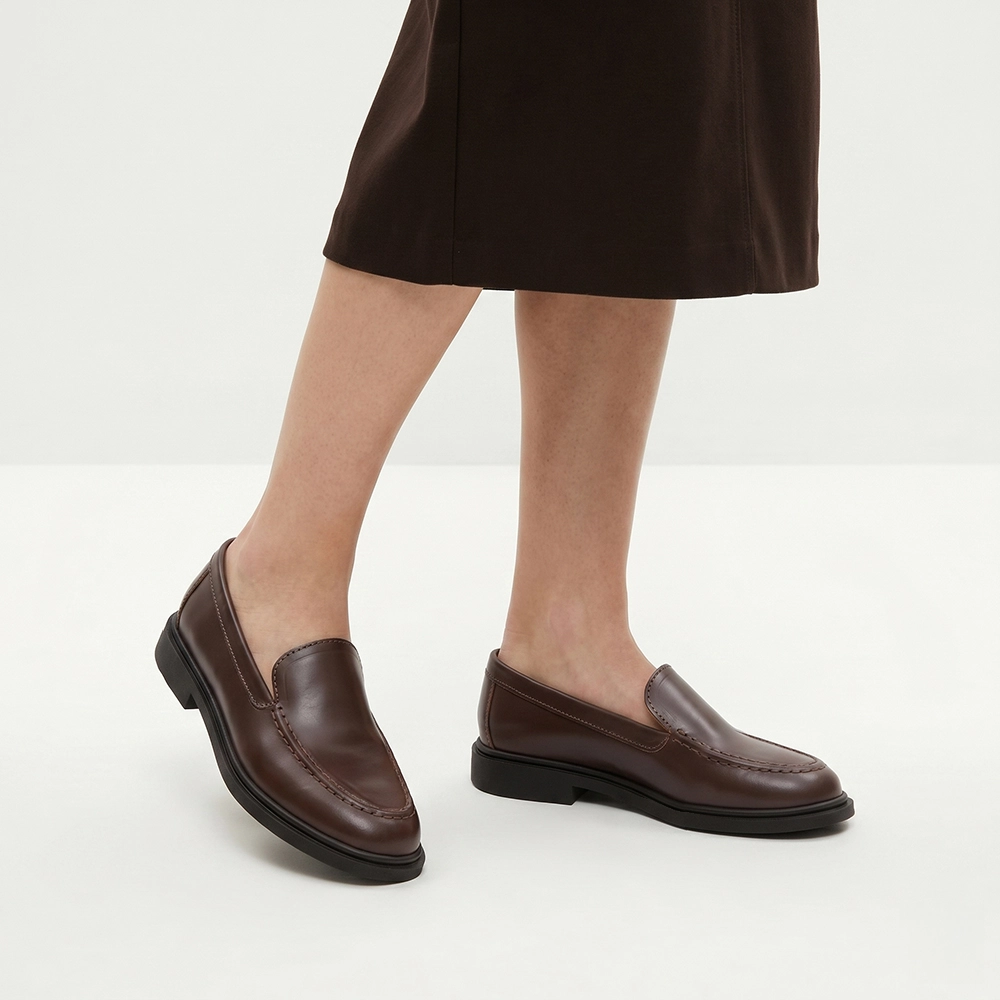 Sapato Feminino Loafer em Couro Box Marrom - 3900BM Sapato Feminino Loafer em Couro Box Marrom - 3900BM