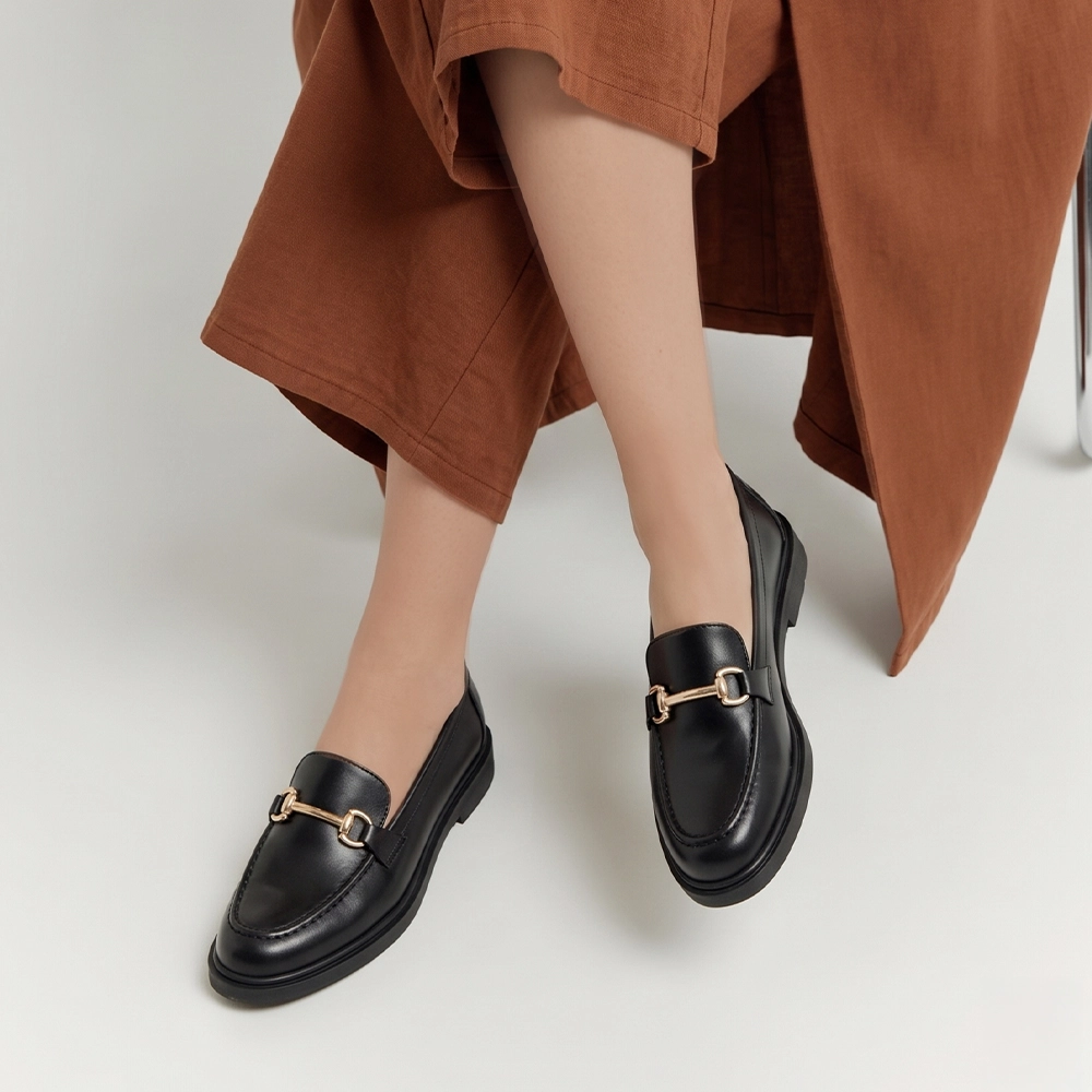 Sapato Feminino Loafer em Couro Box Preto - 3901BP Sapato Feminino Loafer em Couro Box Preto - 3901BP