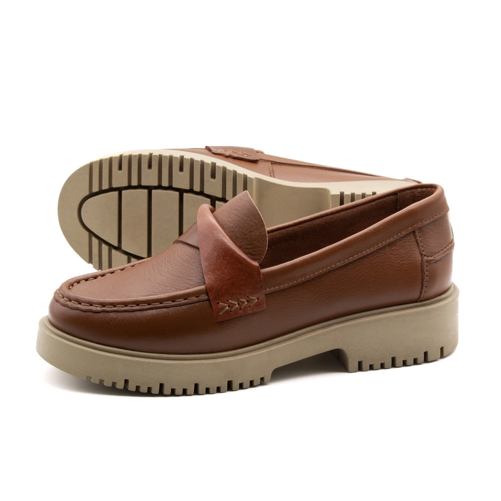 Sapato Feminino Santorini em Couro Alfa Conhaque - 4053AC