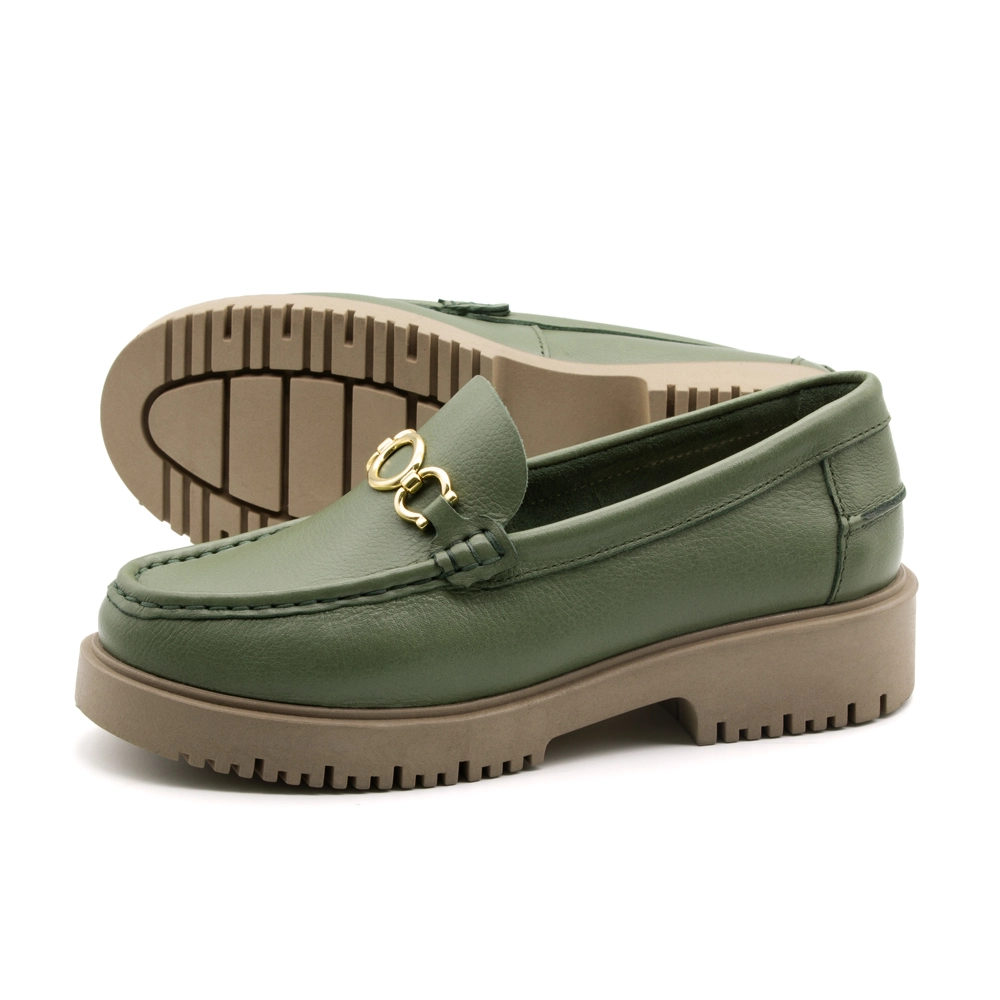Sapato Feminino Santorini em Couro Alfa Militar - 4054AM