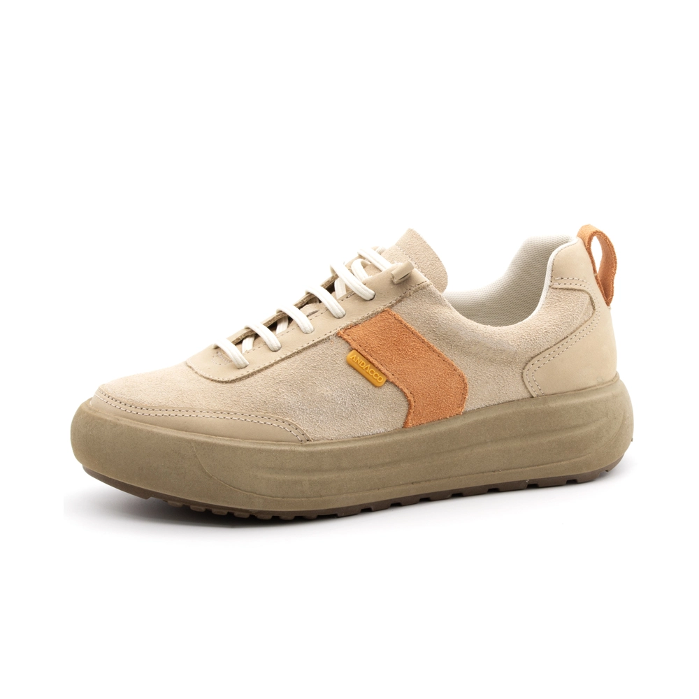 Tênis Feminino Cloe em Couro Camurça Bege - 6910CB